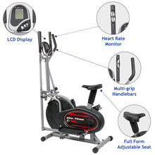 Load image into Gallery viewer, ALTRAX Elliptical Stepper Bike and Cross Trainer - Sitting/Standing - 2-in-1 Design - 5 lb Flywheel - (Black/Silver)