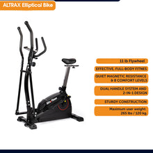 Load image into Gallery viewer, ALTRAX 2-in-1 Magnetic Elliptical Bike and Cross Trainer, 11 lb Flywheel, Sitting/Standing, Dual Grip Handle Bars