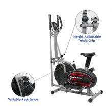 Load image into Gallery viewer, ALTRAX Elliptical Stepper Bike and Cross Trainer - Sitting/Standing - 2-in-1 Design - 5 lb Flywheel - (Black/Silver)
